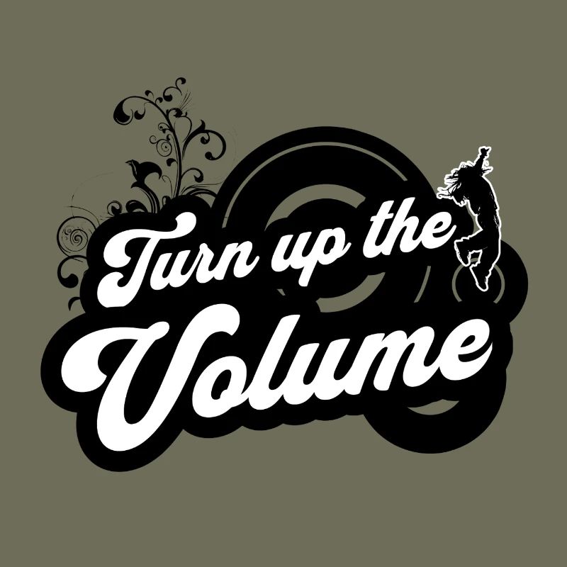Volume Up — Schwarzes Retro-Skript