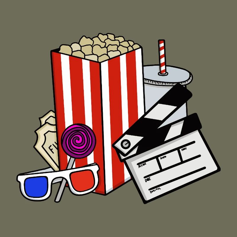 Retro Cinema Snacks Collage