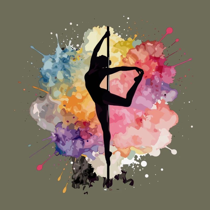 Pole Dance Silhouette – Aquarell Kunst Design