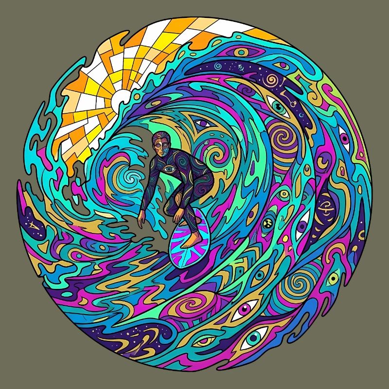 Vague de surf psychédélique