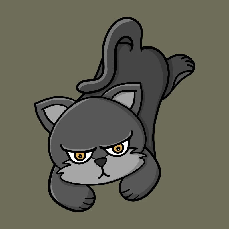 Grouchy Grey Cat