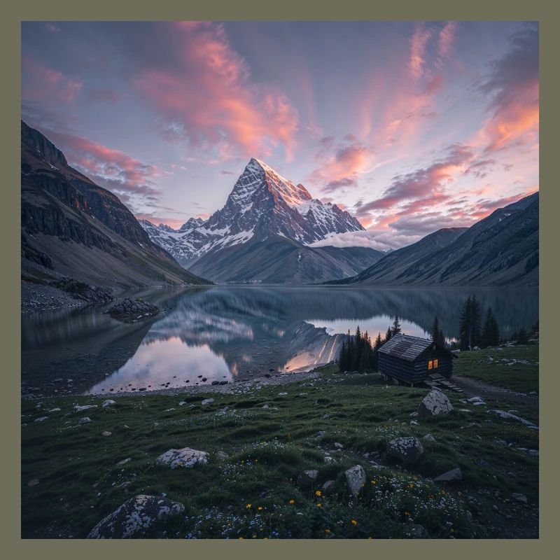 Alpine evening reflection