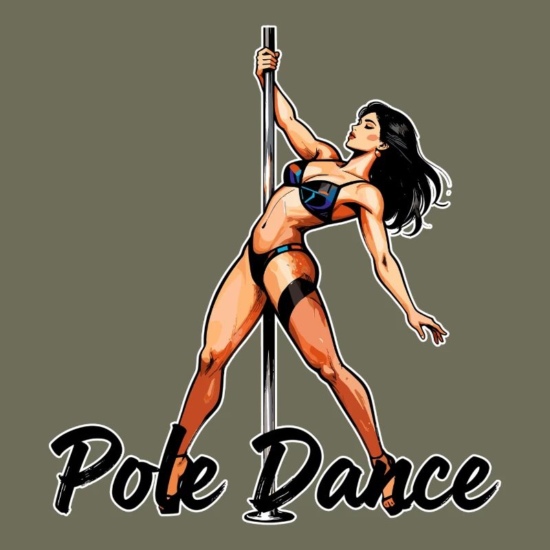 Pole Dance Silhouette – Elegante Pin-Up Kunst