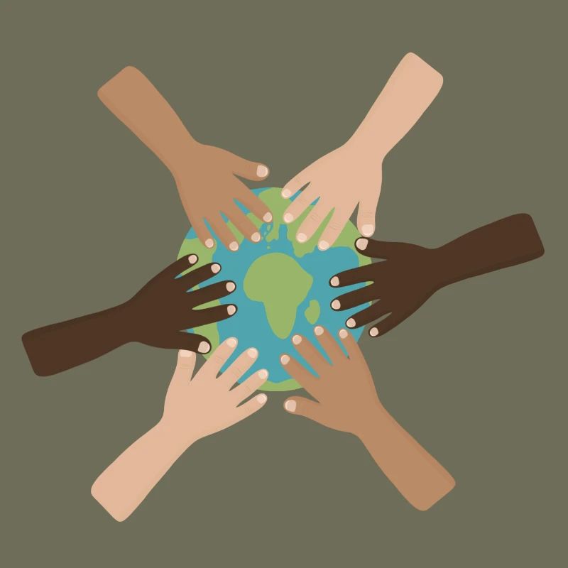 Global Hands Around Earth