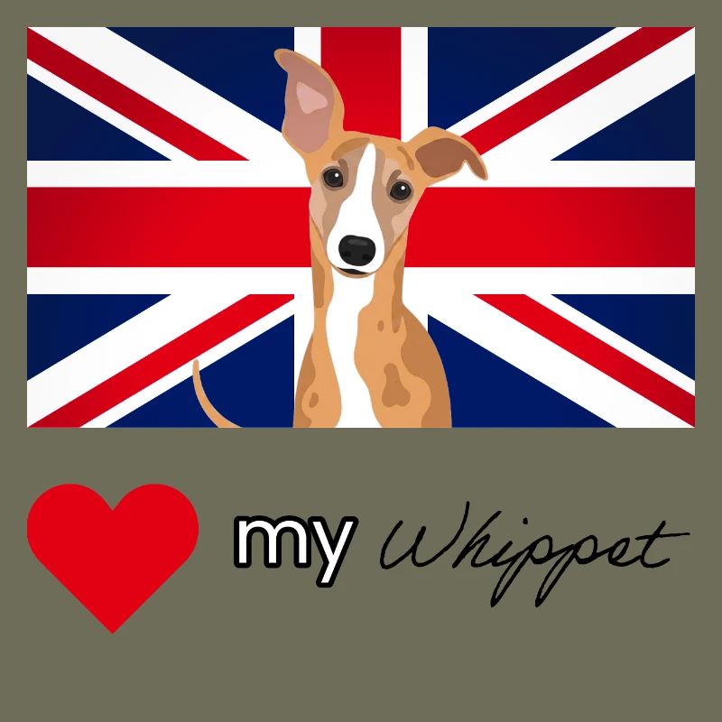 LUVMYWHIPPET (Schwarzer Text, Lebendig)