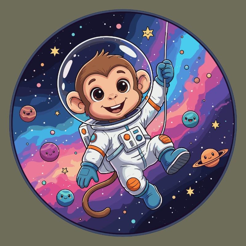 Monkey Astronaut in Star Space
