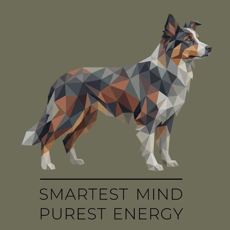 Border Collie Low-Poly Art - Smartest mind