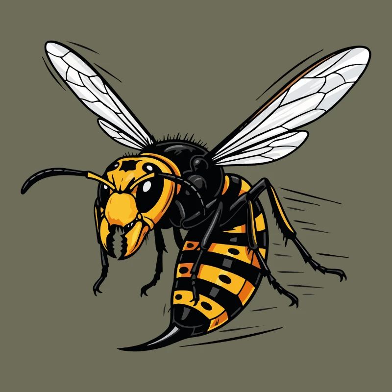 Frelon Géant Danger Sting Giant Hornet Noir