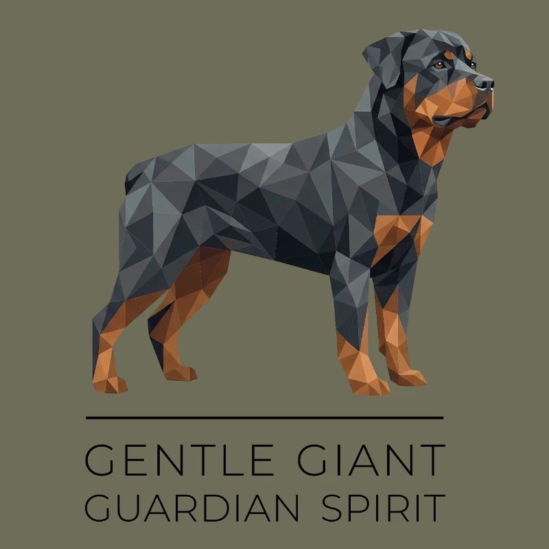 Art Low-Poly Rottweiler - Géant doux