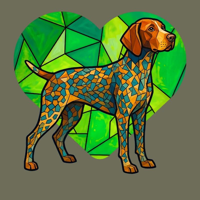 Cubist German Shorthaired Pointer Geometric Art