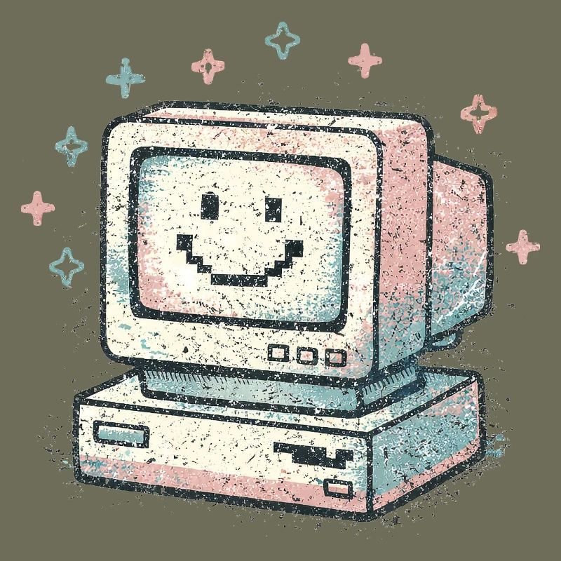 Cute Retro Computer Vintage 80s Tech Style