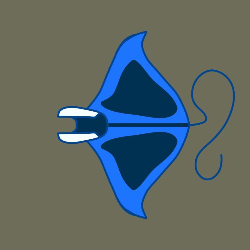 Manta Linear Blue Stylized