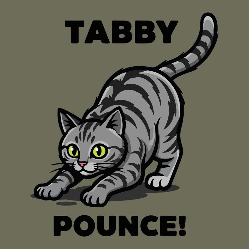 Tigerkatze Tabby springt Katzenjagd