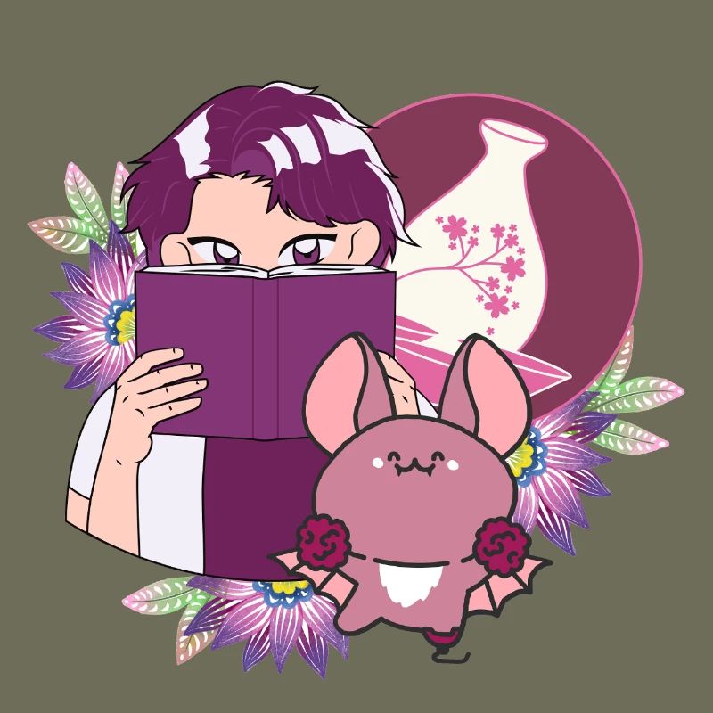 Manga Reader, Sake and Bat with Prosthesis