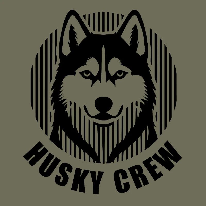 Husky Crew – Minimalist linear silhouette Hund