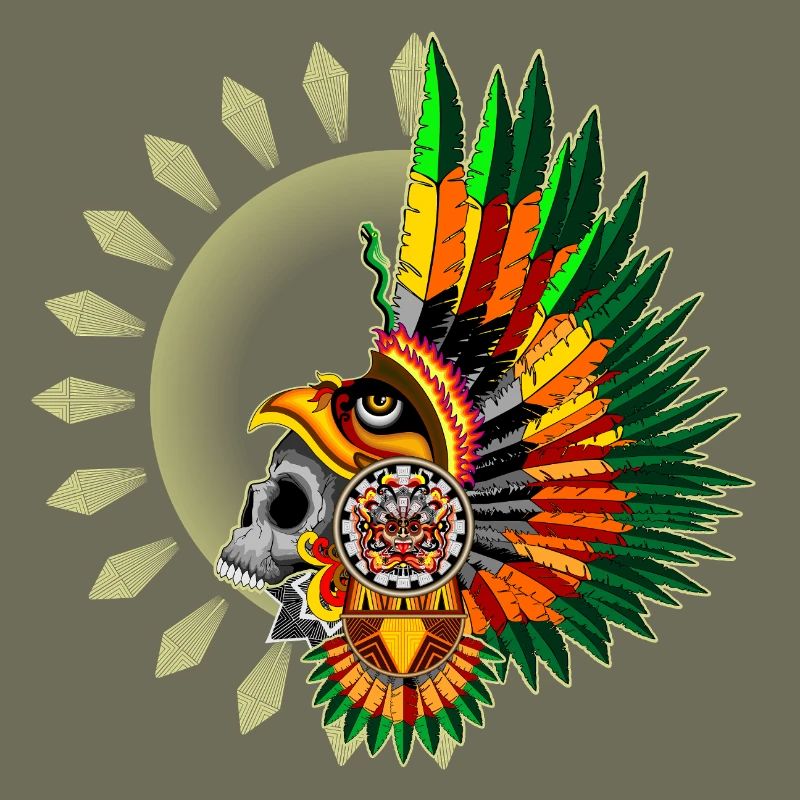 Aztec Eagle Warrior Skull