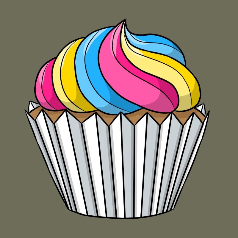 Pansexual Pride Cupcake
