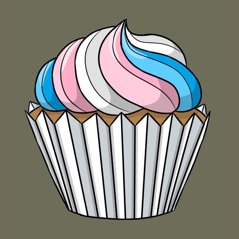 Transgender Pride Cupcake