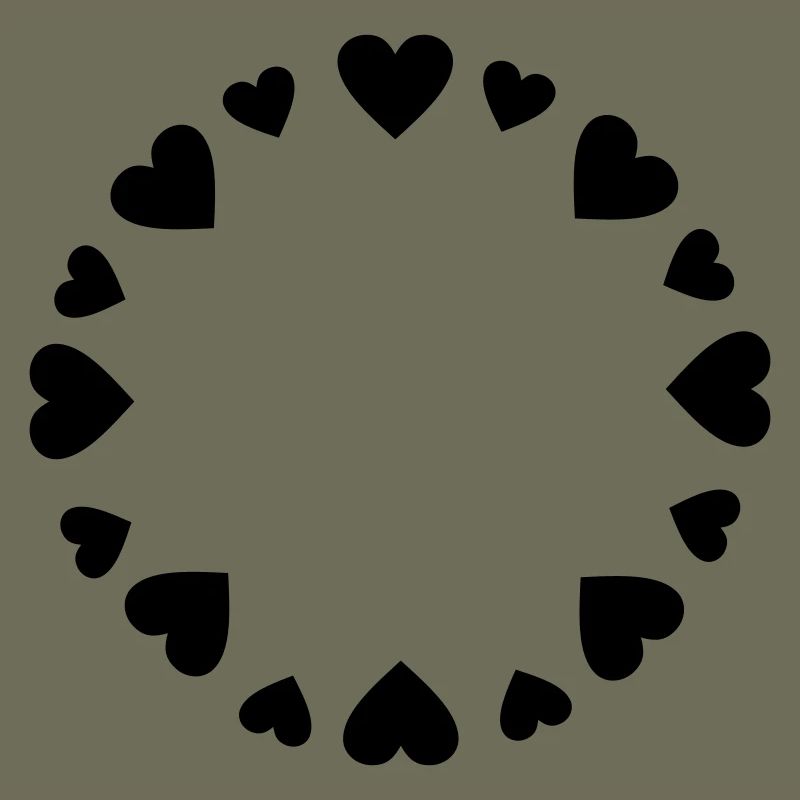 Hearts circle big small