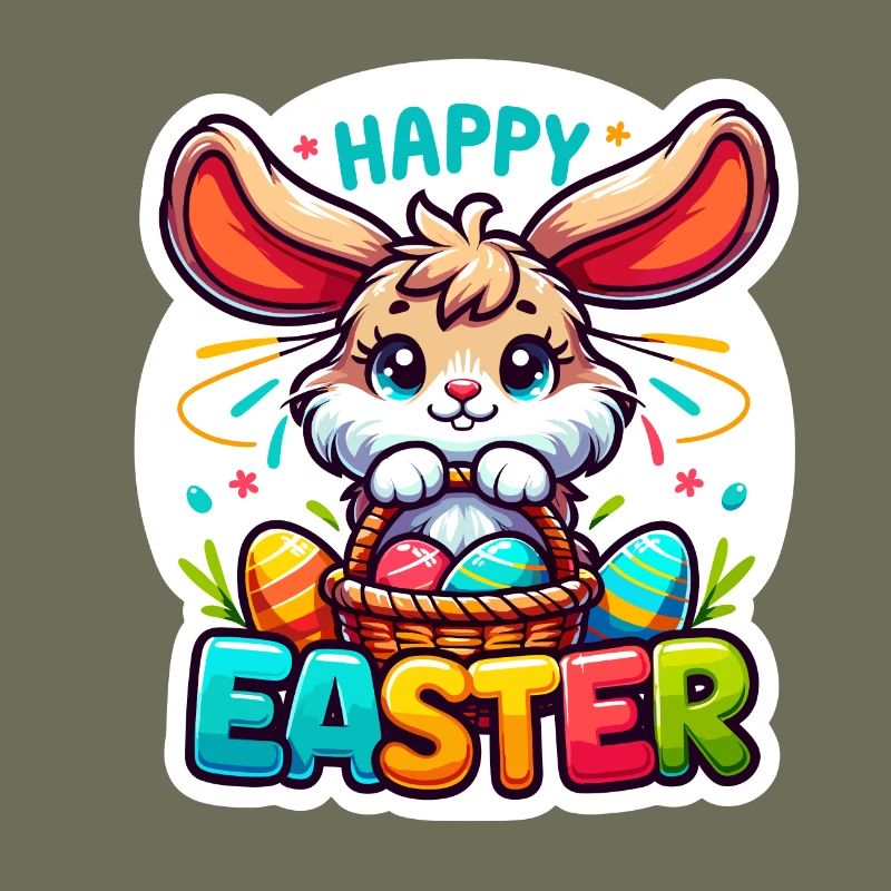 Happy Easter - Easter Bunny Illustration
