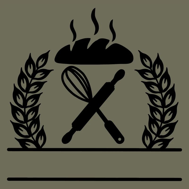 Grain wreath with rolling pin whisk and bread