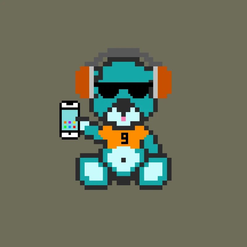 Pixel Bär Geek
