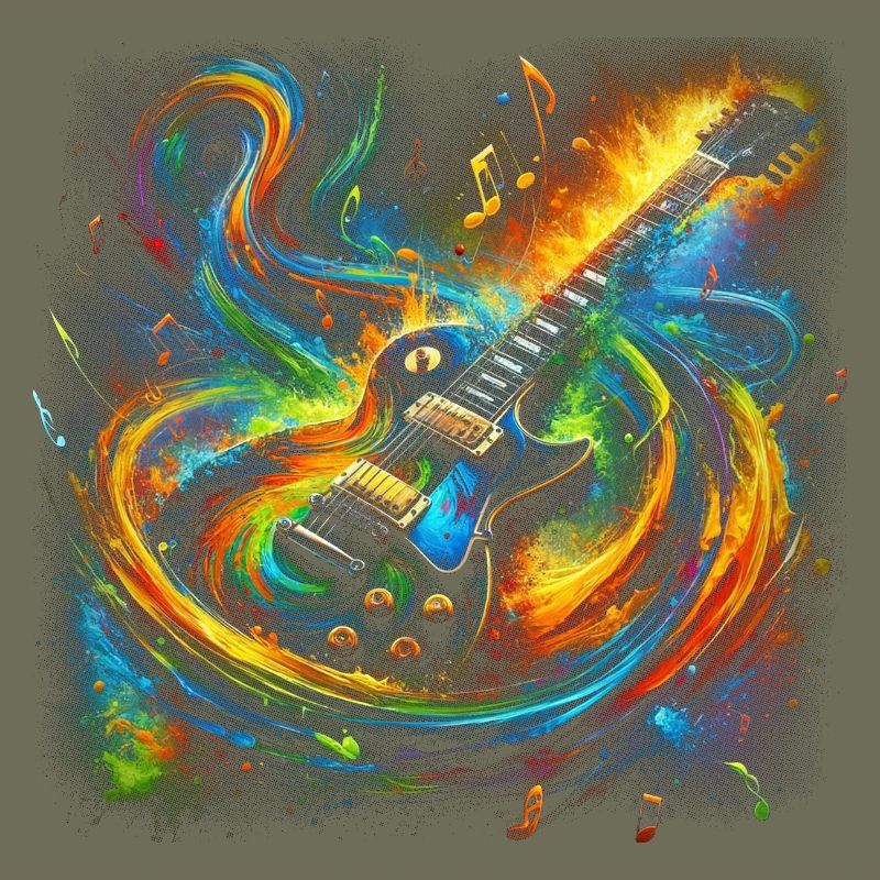 Expression de guitare colorée
