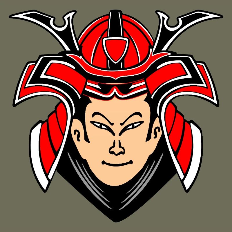 Samouraï avec design de casque