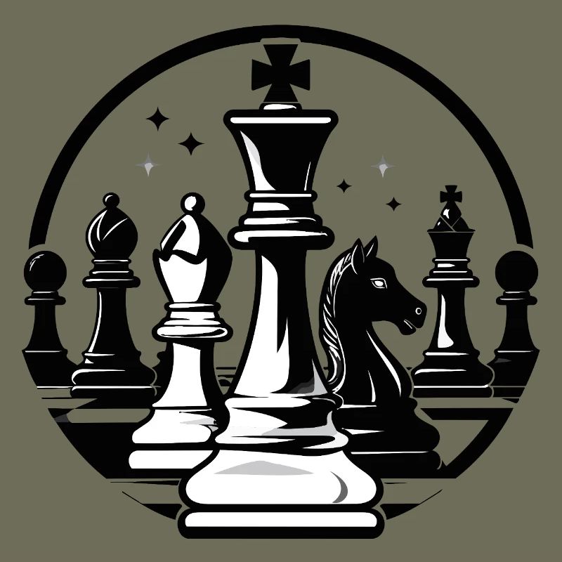 Duel d’échecs dans un motif d’échecs en noir et blanc