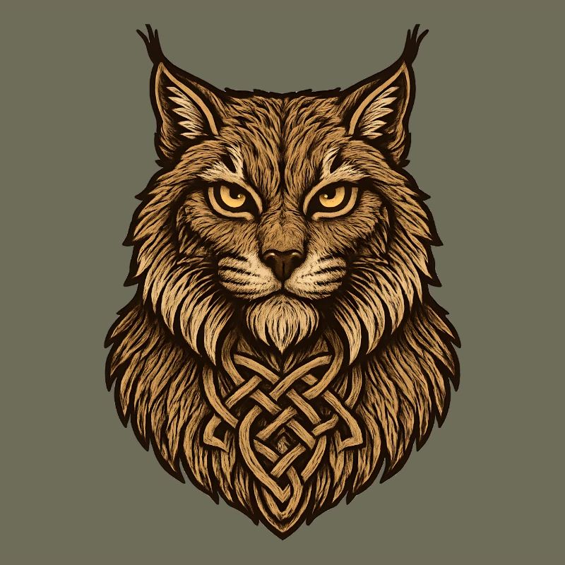 Celtic wolf head with knot