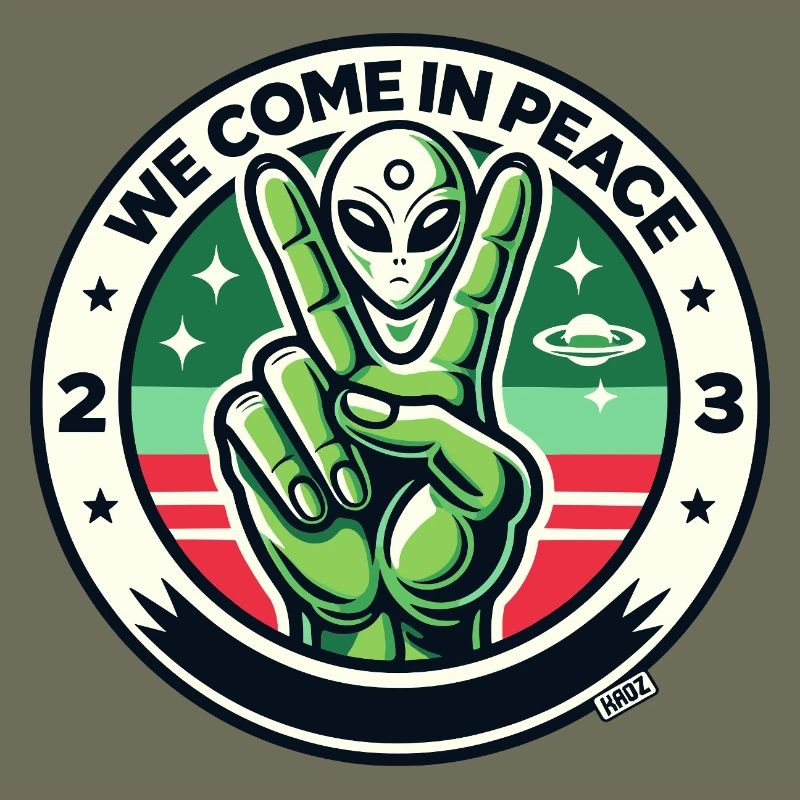 Alien-Friedenszeichen-Abzeichen