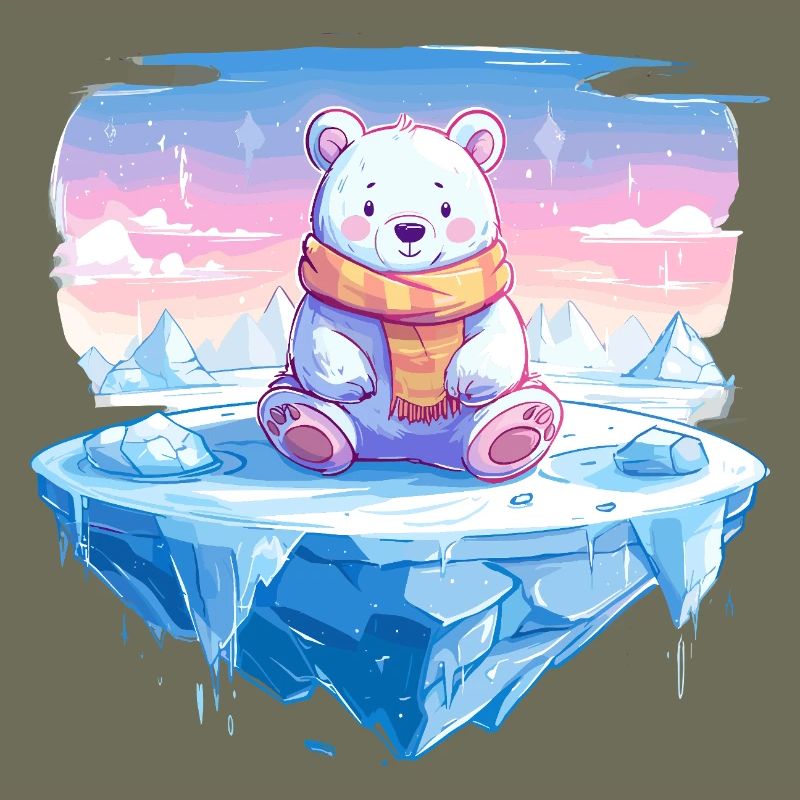 Polarlicht-Bär auf Eis