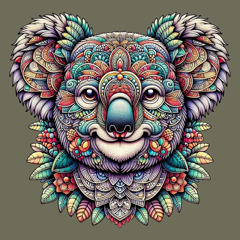 Koala décoré de Mandalas