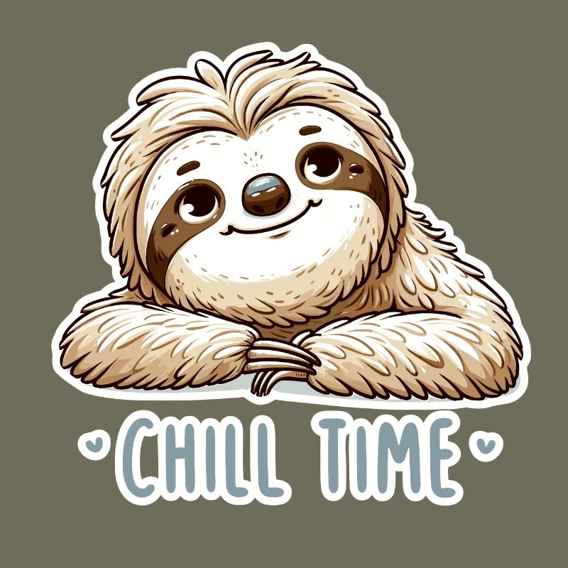 Chill Time - Sloth Illustration