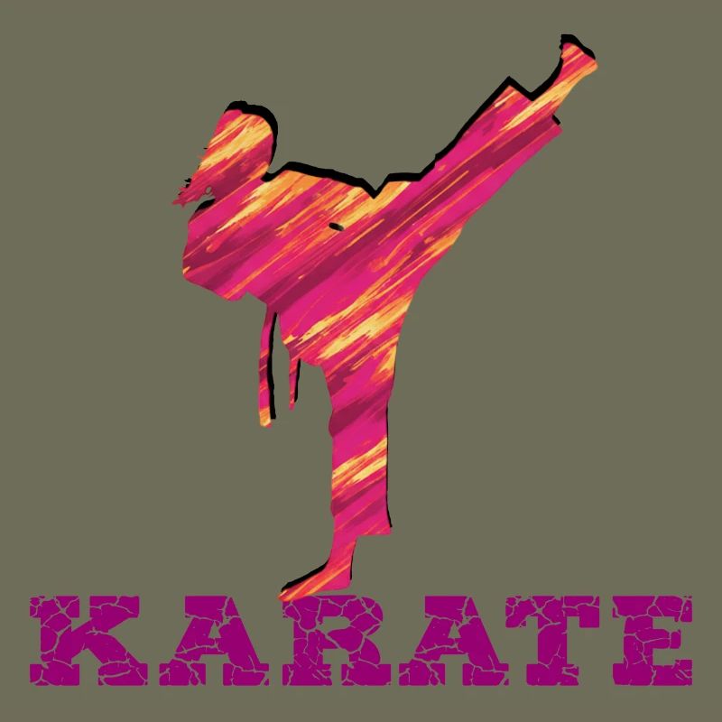 Karate Silhouette Farbexplosion