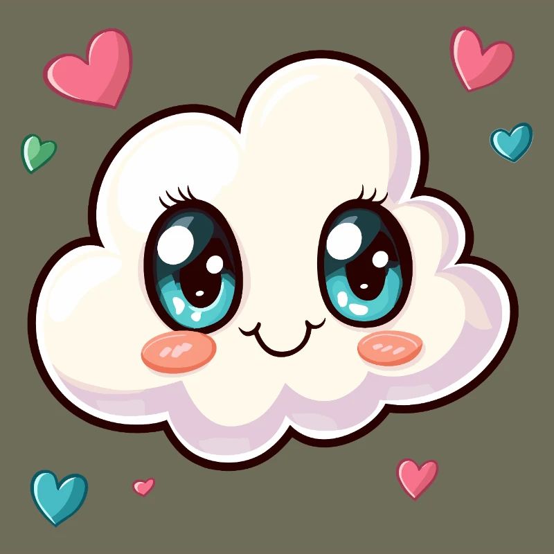 Cuddly Cloud with Hearts