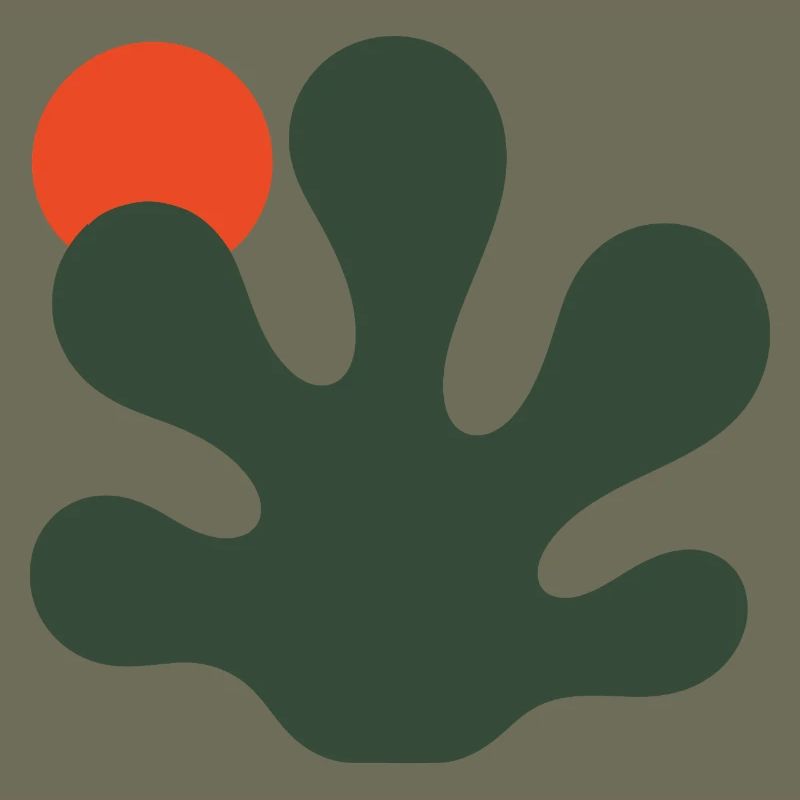 Abstract Green Splash with Orange Accent