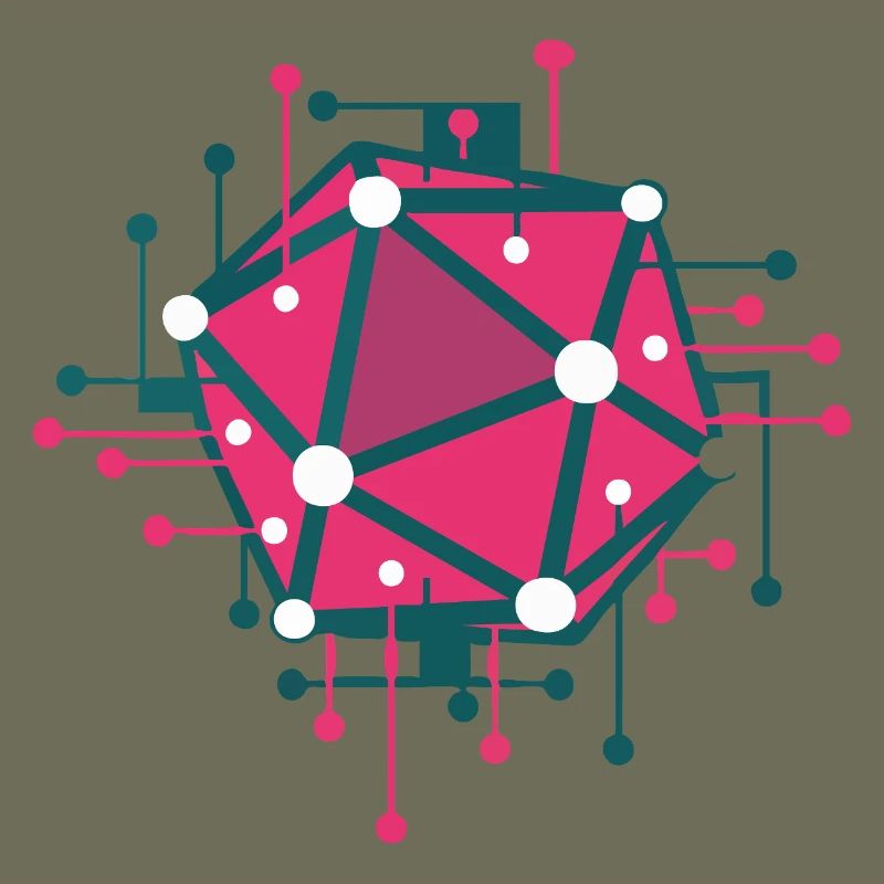 Techno-rosa geometrisches Netzwerk