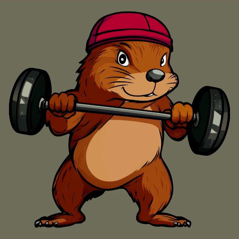Kraftvoller Eichhörnchen-Hantelheld