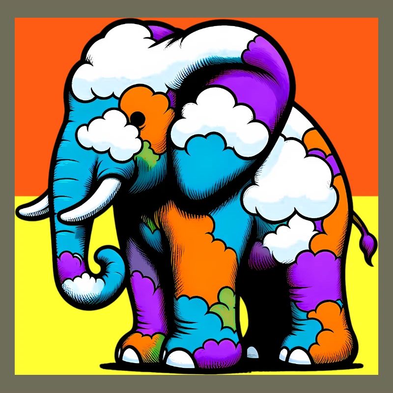 Elephant with Cloud and Clouds