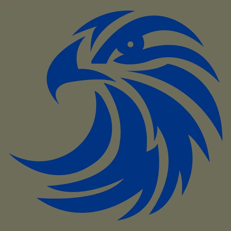 Blue Phoenix Circle Design