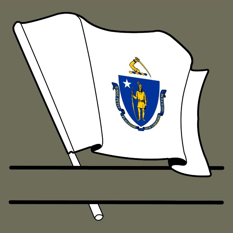 Flag Massachusetts text banner