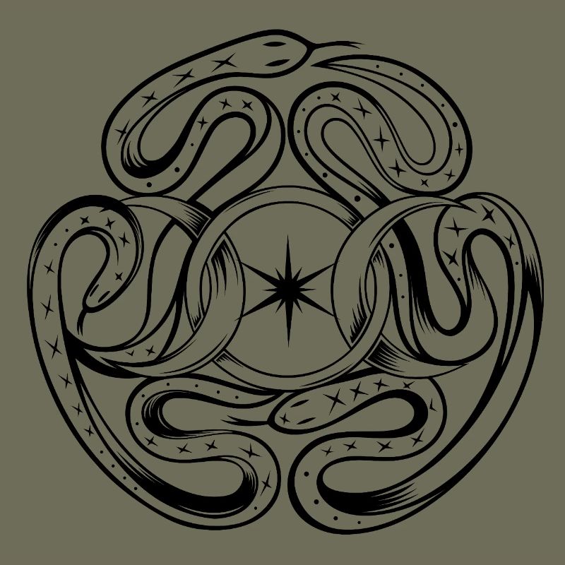 Schlangen mit Rad der Hekate