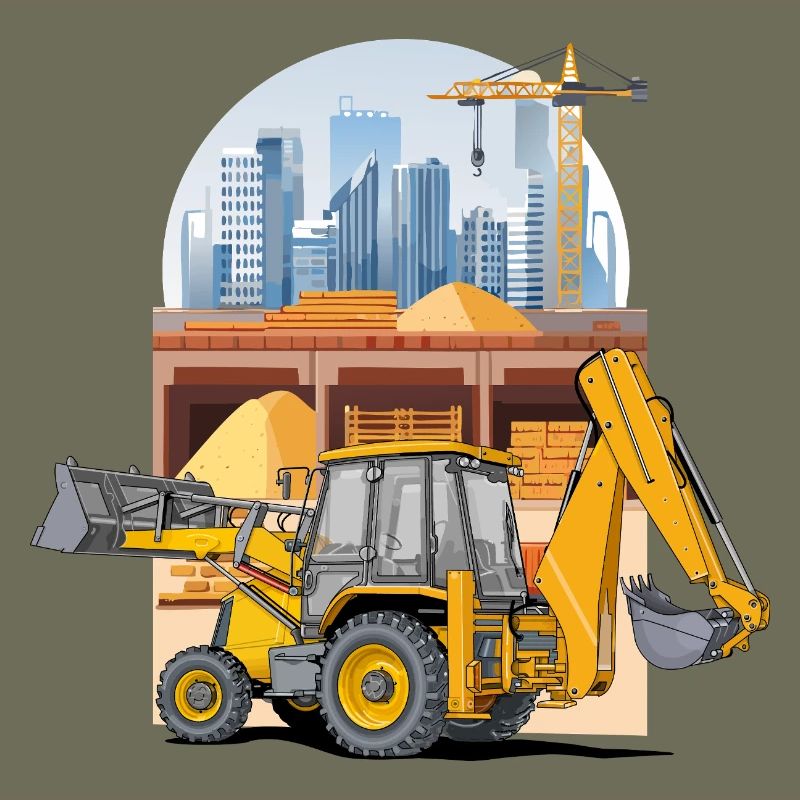 Baggerlader, Traktor Lader auf der Baustelle