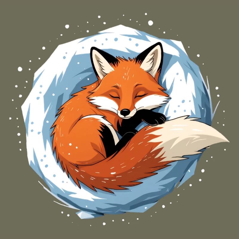 Winterfuchs im Eiskreis