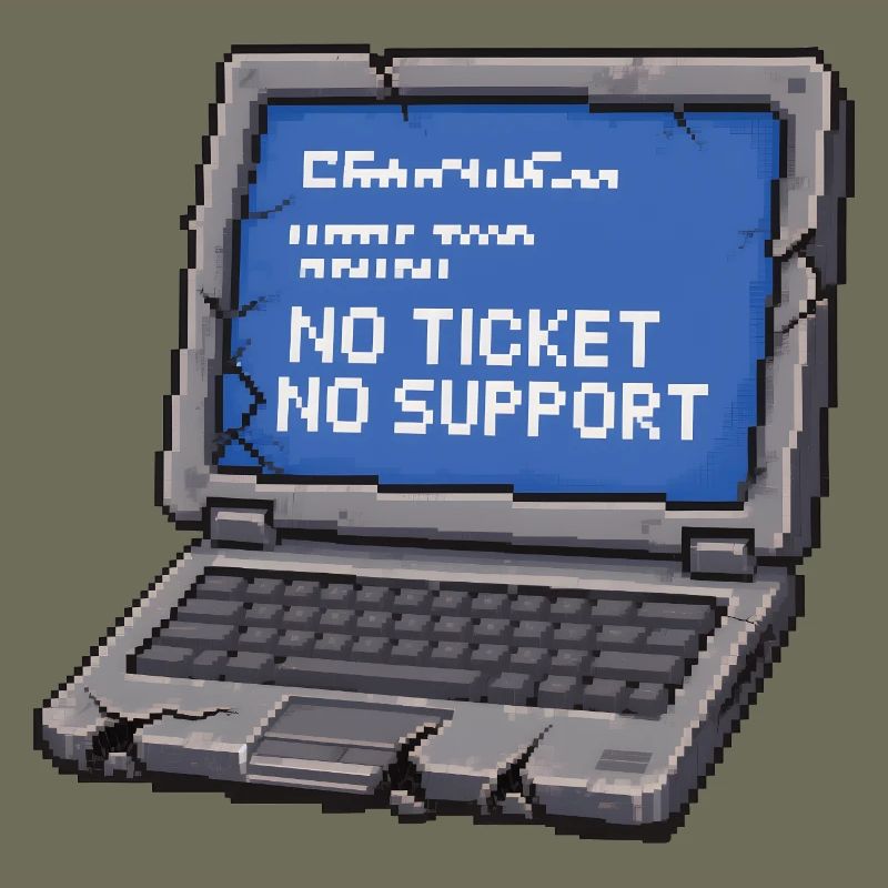 Pas de ticket, pas de support Admin IT Spruch