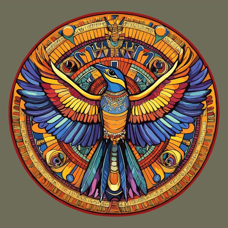 Éventail de feu Phoenix Mandala