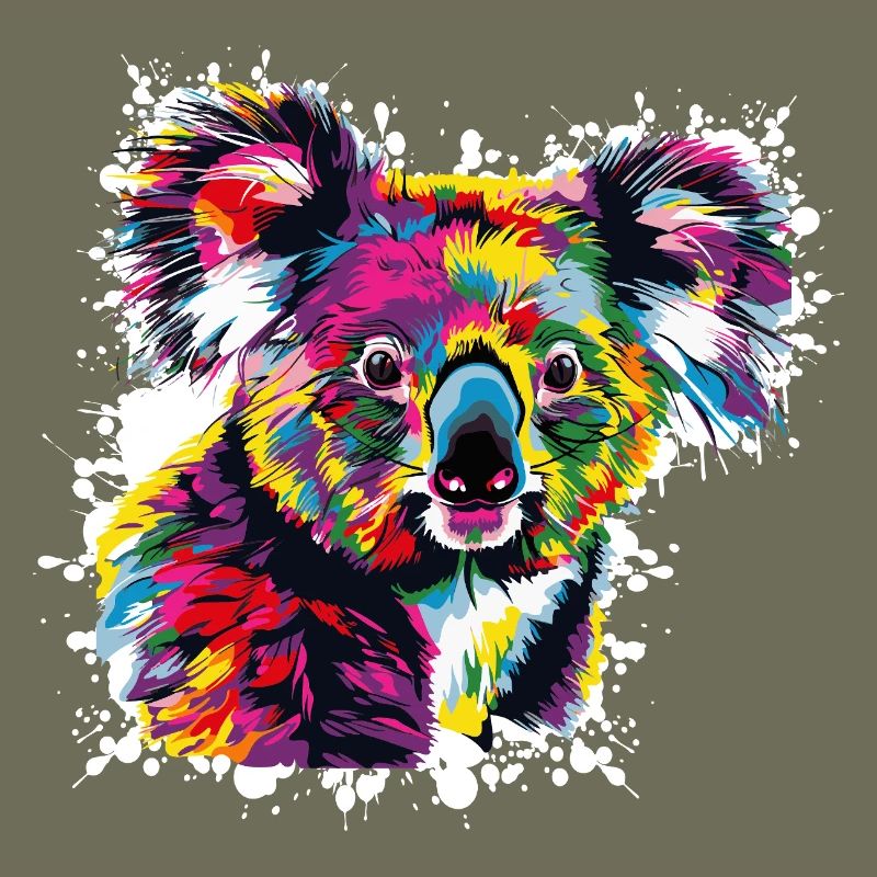 Kreativer Koala Farbexplosion