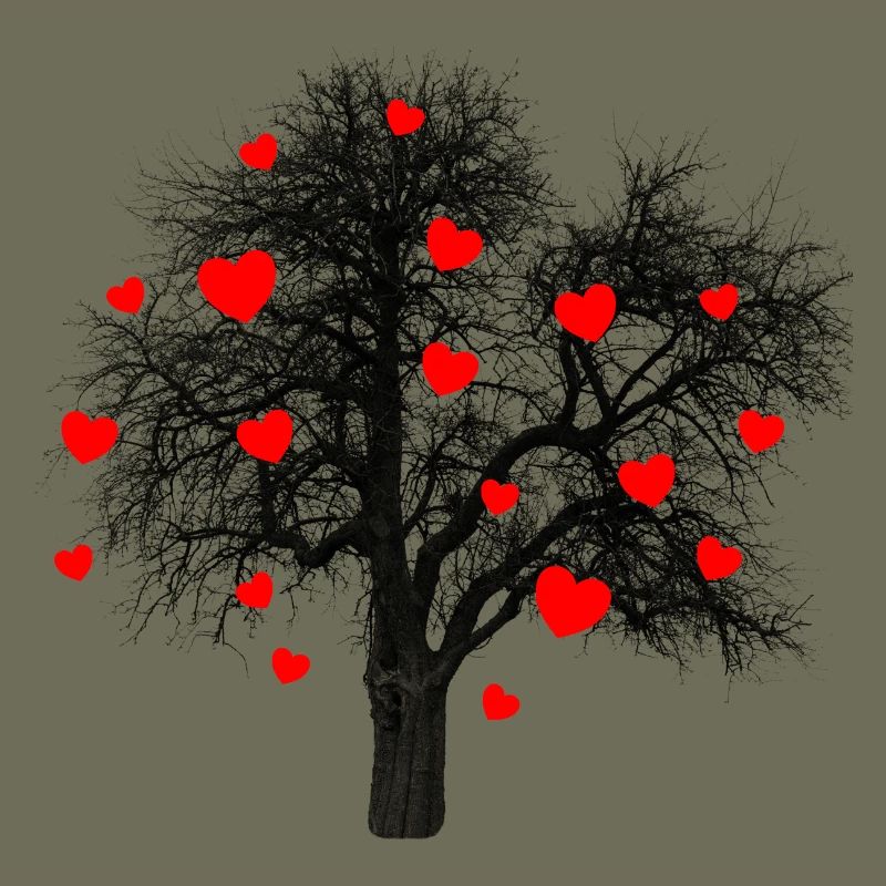 Rote Herzen Baum mit Herzen
