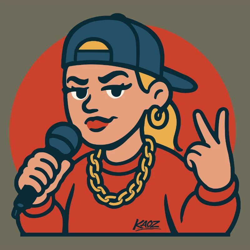 Rap-Diva mit Mikrofon